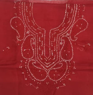DRAVINAM Trends Women’s Cotton Unstitched Chikankari Suit Set with Dupatta & Bottom | Hand-Embroidered Lucknowi Dress Material | Premium Ethnic Wear for Women | Free Size (3-Piece)