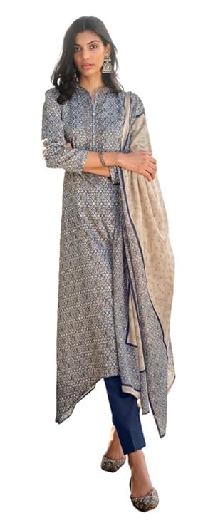 DRAVINAM Trends Women’s Summer Wear Embroidered Unstitched Salwar Suit Fabric/Dress Material with Printed Maslin Dupatta/Chunni For Work Wear/Casual Wear (Green)