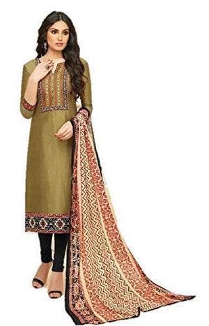 DRAVINAM Trends Women's Modal Cotton Unstitched Salwar Suit Dress Material with Printed Chiffon Dupatta