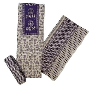 DRAVINAM Trends Women's Cambric Cotton Dress Material | Unstitch Warli Printed Suit Set with Cotton Dupatta