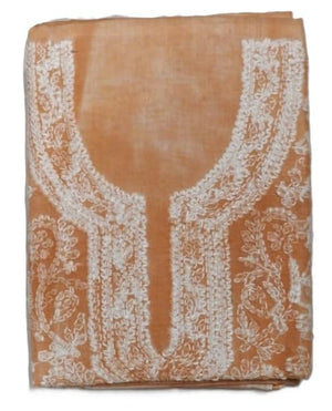 DRAVINAM Trends Women’s Cotton Unstitched Chikankari Suit Set with Dupatta & Bottom | Hand-Embroidered Lucknowi Dress Material | Premium Ethnic Wear for Women | Free Size (3-Piece)
