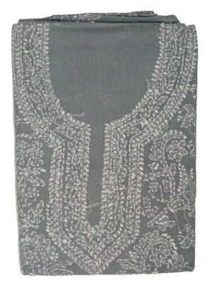 DRAVINAM Trends Women’s Cotton Unstitched Chikankari Suit Set with Dupatta & Bottom | Hand-Embroidered Lucknowi Dress Material | Premium Ethnic Wear for Women | Free Size (3-Piece)