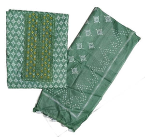 DRAVINAM Trends Women's Premium Cotton Jaipuri Printed Embroidered and Hand Work Unstitched Salwar Suit Dress Material with Mulmul Cotton Dupatta