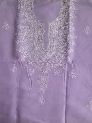 DRAVINAM Trends Women's Cotton Hand Embroidered Lucknowi Chikan Salwar Suit Material