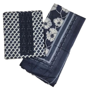 DRAVINAM Trends Women's Premium Cotton Jaipuri Printed Embroidered and Hand Work Unstitched Salwar Suit Dress Material with Mulmul Cotton Dupatta