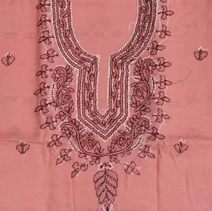 DRAVINAM Trends Women’s Cotton Unstitched Chikankari Suit Set with Dupatta & Bottom | Hand-Embroidered Lucknowi Dress Material | Premium Ethnic Wear for Women | Free Size (3-Piece)