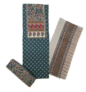 DRAVINAM Trends Women's Ethnic Pure Cotton Jaipuri Printed Unstitched Salwar Suit Dress Material with Dupatta