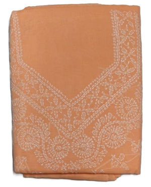 DRAVINAM Trends Women’s Cotton Unstitched Chikankari Suit Set with Dupatta & Bottom | Hand-Embroidered Lucknowi Dress Material | Premium Ethnic Wear for Women | Free Size (3-Piece)