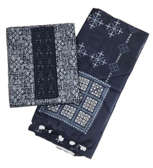DRAVINAM Trends Women's Premium Cotton Jaipuri Printed Embroidered and Hand Work Unstitched Salwar Suit Dress Material with Mulmul Cotton Dupatta