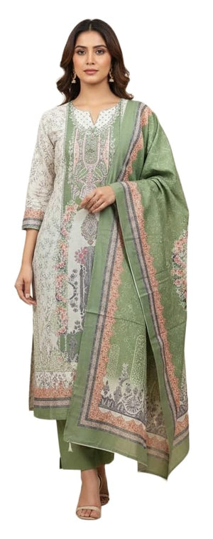 DRAVINAM Trends Women's Winter Wear Digital Printed Unstitched Warm Pakistani Salwar Kameez Dress Material with Digital Printed Pashmina Shawl Dupatta