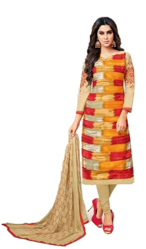 DRAVINAM Trends Women's Unstitched Sheesha Work Embroidered Printed Rayon Salwar Suit Dress Material with Nazmeen Embroidered Dupatta (Free Size)(Grey)