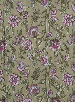 DRAVINAM Trends Jaipuri Sanganari Print Cambric Cotton Unstitched Salwar Suit Dress Material for Women with Mulmul Cotton Dupatta