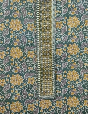 DRAVINAM Trends Women's Printed Embroidered and Hand Work Premium Cotton Jaipuri Unstitched Salwar Suit Dress Material with Mulmul Cotton Dupatta