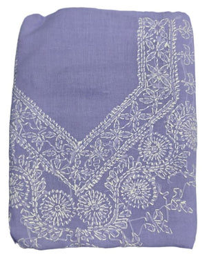 DRAVINAM Trends Women’s Cotton Unstitched Chikankari Suit Set with Dupatta & Bottom | Hand-Embroidered Lucknowi Dress Material | Premium Ethnic Wear for Women | Free Size (3-Piece)