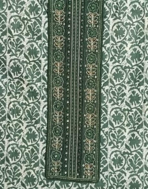 DRAVINAM Trends Women's Premium Cotton Jaipuri Printed Embroidered and Hand Work Unstitched Salwar Suit Dress Material with Mulmul Cotton Dupatta