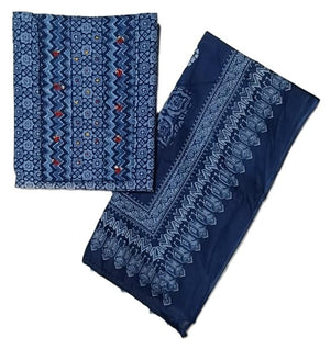DRAVINAM Trends Women's Printed Embroidered and Hand Work Premium Cotton Jaipuri Unstitched Salwar Suit Dress Material with Mulmul Cotton Dupatta