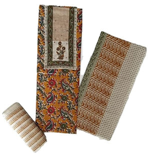 DRAVINAM Trends Women's Ethnic Pure Cotton Jaipuri Printed Unstitched Salwar Suit Dress Material with Dupatta