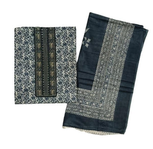 DRAVINAM Trends Women's Premium Cotton Jaipuri Printed Embroidered and Hand Work Unstitched Salwar Suit Dress Material with Mulmul Cotton Dupatta