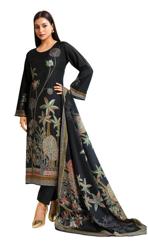 DRAVINAM Trends Women's Pure Viscose Masline Digital and Foil Print With Fancy Embroidery Work Unstitched Suit Dress Material with Maslin Printed Dupatta