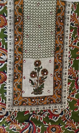 DRAVINAM Trends Women's Ethnic Pure Cotton Jaipuri Printed Unstitched Salwar Suit Dress Material with Dupatta