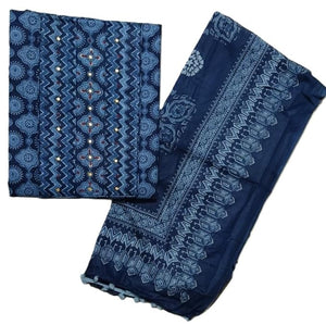 DRAVINAM Trends Women's Printed Embroidered and Hand Work Premium Cotton Jaipuri Unstitched Salwar Suit Dress Material with Mulmul Cotton Dupatta