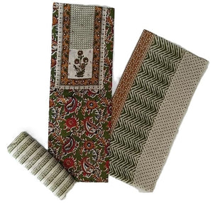 DRAVINAM Trends Women's Ethnic Pure Cotton Jaipuri Printed Unstitched Salwar Suit Dress Material with Dupatta