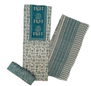 DRAVINAM Trends Women's Cambric Cotton Dress Material | Unstitch Warli Printed Suit Set with Cotton Dupatta
