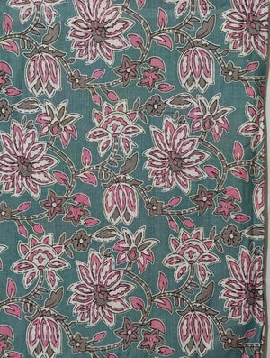 DRAVINAM Trends Jaipuri Sanganari Print Cambric Cotton Unstitched Salwar Suit Dress Material for Women with Mulmul Cotton Dupatta