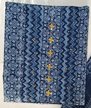 DRAVINAM Trends Women's Printed Embroidered and Hand Work Premium Cotton Jaipuri Unstitched Salwar Suit Dress Material with Mulmul Cotton Dupatta