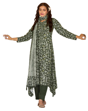 DRAVINAM Trends Women's Unstitched digital Print Woollen Viscose Pashmina embroidered Salwar Suit Dress Material with Wool Pashmina Digital Printed Shawl Dupatta
