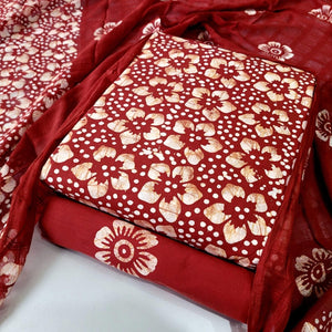 DRAVINAM Trends Unstitched Jaipuri Handmade Wax Batik Print Soft Cotton Dress Material with Dupatta