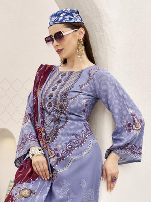 DRAVINAM Trends Unstitched Pakistani Embroidered Pure Rayon Salwar Suit Dress Materials with Cotton Dupatta