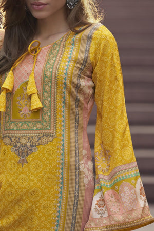 DRAVINAM Trends Womens Unstitched Pure Lawn Cotton Digital Print Salwar Suit Dress Material with Cotton printed Dupatta