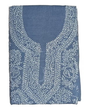 DRAVINAM Trends Women’s Cotton Unstitched Chikankari Suit Set with Dupatta & Bottom | Hand-Embroidered Lucknowi Dress Material | Premium Ethnic Wear for Women | Free Size (3-Piece)