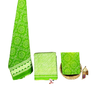 DRAVINAM Trends Hand Block Print Jaipuri Cambric Unstitched Cotton Suit Dress Material for Women with Mulmul Cotton Hand Printed Dupatta