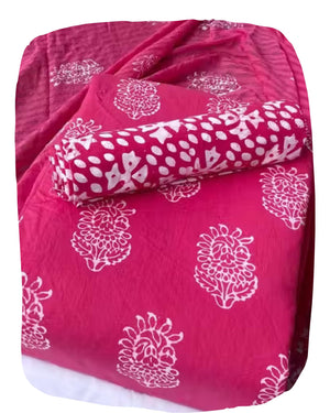 DRAVINAM Trends Unstitched Jaipuri Handmade Wax Batik Print Soft Cotton Dress Material with Dupatta
