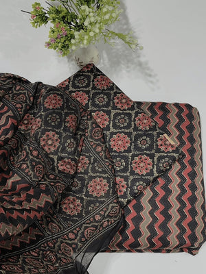 DRAVINAM Trends Jaipuri Print Cambric Cotton Unstitched Salwar Suit Dress Material for Women with Mulmul Cotton Dupatta