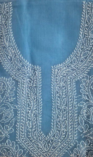 DRAVINAM Trends Women’s Cotton Unstitched Chikankari Suit Set with Dupatta & Bottom | Hand-Embroidered Lucknowi Dress Material | Premium Ethnic Wear for Women | Free Size (3-Piece)