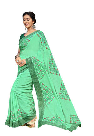 DRAVINAM Trends Women's Woven Pure Linen Saree with Embroidered Blouse Piece (Lemon Yellow)