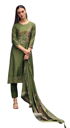 DRAVINAM Trends Women's Pure Viscose Pashmina Fancy Work Digital Printed Salwar suit Dress Material with Pure Viscose Pashmina Shawl Dupatta