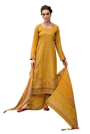 DRAVINAM Trends Women's Pure Viscose Pashmina Digital Printed Hand Work Unstitch Salwar Suit Dress Material with Pure Pashmina Shawl Dupatta