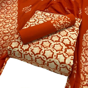 DRAVINAM Trends Unstitched Jaipuri Handmade Wax Batik Print Soft Cotton Dress Material with Dupatta