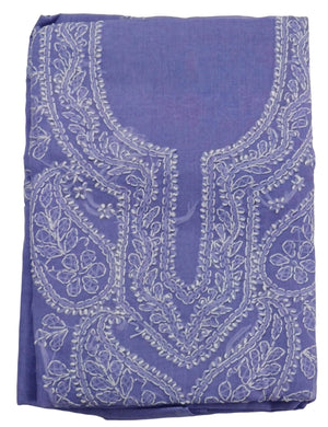 DRAVINAM Trends Women’s Cotton Unstitched Chikankari Suit Set with Dupatta & Bottom | Hand-Embroidered Lucknowi Dress Material | Premium Ethnic Wear for Women | Free Size (3-Piece)