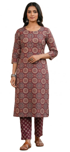 Jaipuri Print Cambric Cotton Unstitched Salwar Suit Dress Material for Women (Kurta Pant Fabric set)