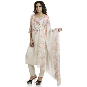 DRAVINAM Trends Women's Unstitched Muslin Digital Printed Salwar Suit Dress Material with Tabby Lining Printed Dupatta (Free size_Sea Green)