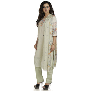 DRAVINAM Trends Women's Unstitched Muslin Digital Printed Salwar Suit Dress Material with Tabby Lining Printed Dupatta (Free size_Sea Green)