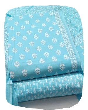 DRAVINAM Trends Jaipuri Print Cambric Cotton Unstitched Salwar Suit Dress Material for Women with Mulmul Cotton Dupatta