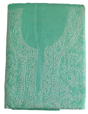 DRAVINAM Trends Women’s Cotton Unstitched Chikankari Suit Set with Dupatta & Bottom | Hand-Embroidered Lucknowi Dress Material | Premium Ethnic Wear for Women | Free Size (3-Piece)