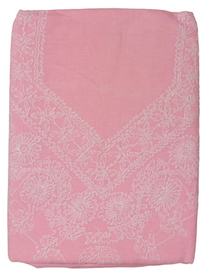 DRAVINAM Trends Women’s Cotton Unstitched Chikankari Suit Set with Dupatta & Bottom | Hand-Embroidered Lucknowi Dress Material | Premium Ethnic Wear for Women | Free Size (3-Piece)
