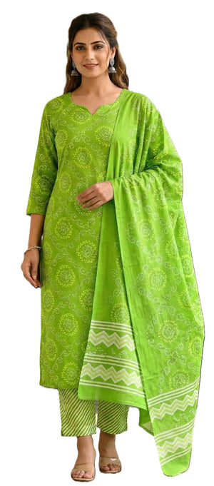 DRAVINAM Trends Hand Block Print Jaipuri Cambric Unstitched Cotton Suit Dress Material for Women with Mulmul Cotton Hand Printed Dupatta